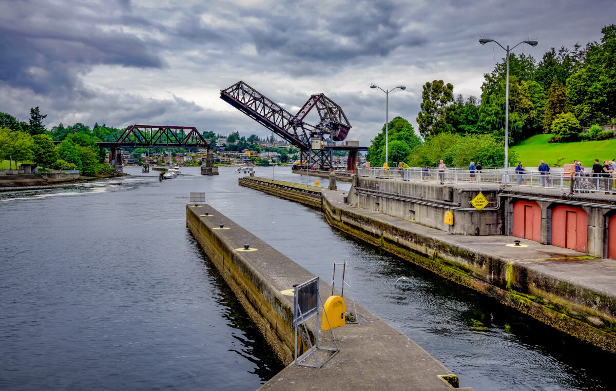 Open Drawbridge at the Locks
